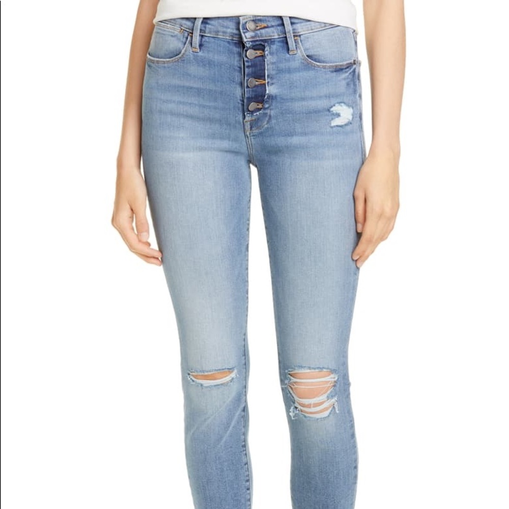 Le High Skinny Button Fly Jean